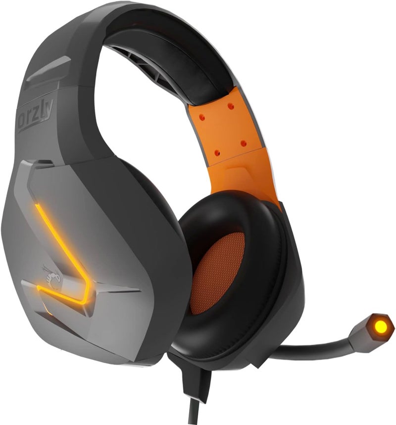Orzly Gaming Headset (Orange) for PC and Gaming Consoles PS5, PS4, Xbox Series X | S, Xbox ONE, Nintendo Switch & Google Stadia Stereo Sound with Noise Cancelling mic - Hornet RXH-20 Vesuvius Edition - Image 1